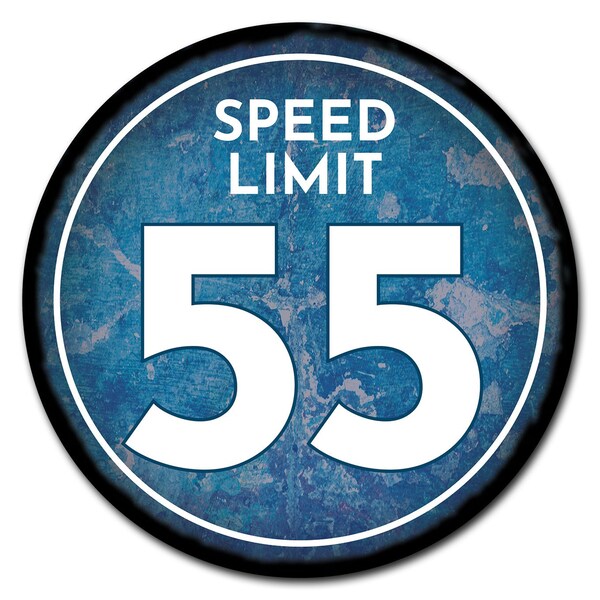 Speed Limit 55 Circle Corrugated Plastic Sign